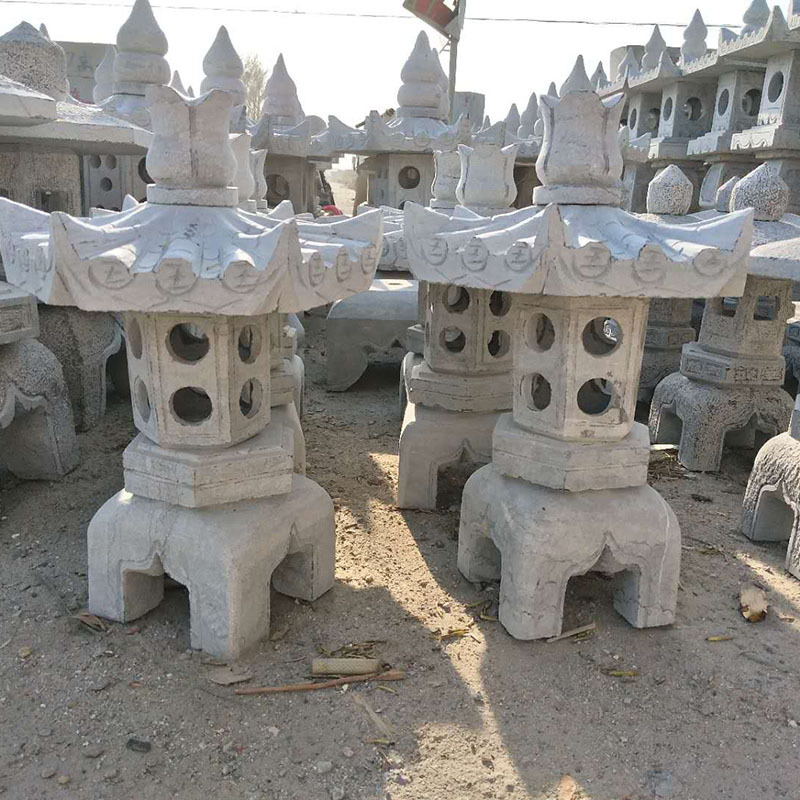 Japanese garden stone lanterns